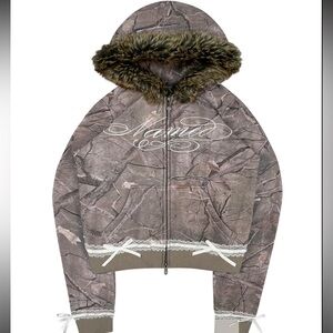 Named Collective Camouflage Zip Up Hoodie — Size XS